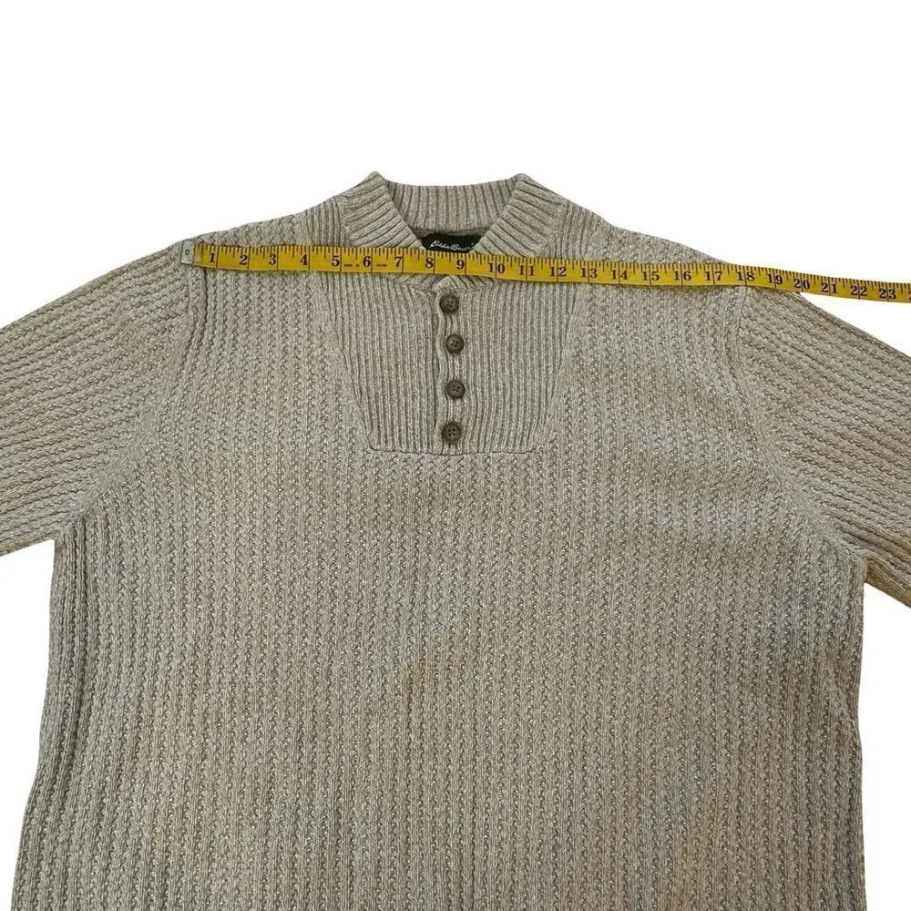 Eddie Bauer Y2K  100% Cotton Beige Sweater Size XL TALL